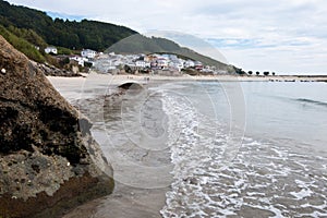 Estaca de Bares in Galicia, beach and boats.