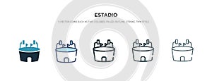 Estadio icon in different style vector illustration. two colored and black estadio vector icons designed in filled, outline, line photo