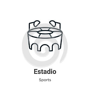 Estadio outline vector icon. Thin line black estadio icon, flat vector simple element illustration from editable sports concept photo