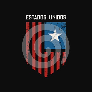 Estados unidos t-shirt and apparel design with grunge effect.