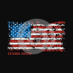 Estados unidos t-shirt and apparel design with grunge effect. photo