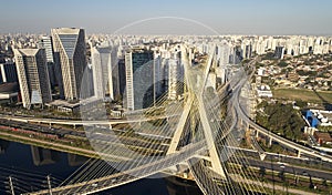Estaiada bridge in Sao Paulo city, Brazil photo