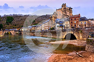 Estaing Old town on Lot river, Aveyron, France