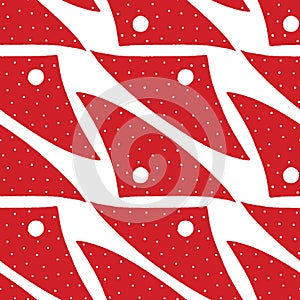 Estampat mocador castells. Polka dot red seamless pattern surface design for human towers in Catalunya