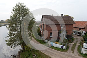 Estate on the banks of the Polesie Canal in the Kaliningrad region
