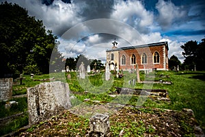 Estate church with graves stones