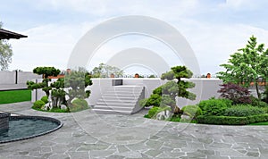 Estate landscape design, 3d illustration