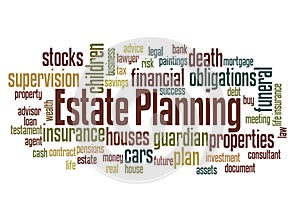 Estate planning word cloud concept