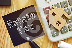 Estate Tax is shown on the conceptual business photo
