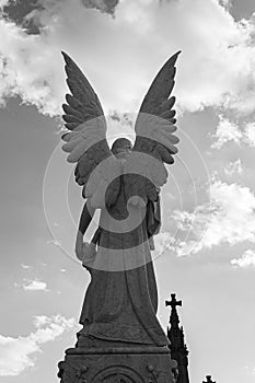 Estatue of an angel at the cementery. photo