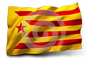 Estelada Roja, flag of Catalan separatism photo
