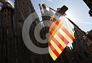 The Estelada the flag pro independence of Catalonia