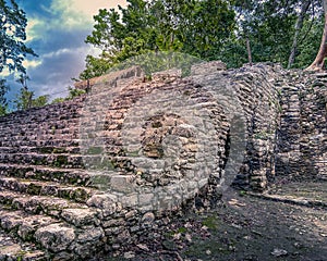 Estelas  in the arqueological zone of Coba photo