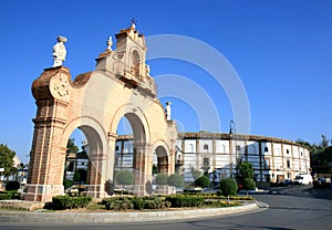 Estepa Gate and bullring in Antequera, Spain photo