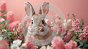 Ester Bunny with Soft Green Floral Motif - Minimal Design Inspiration Concept