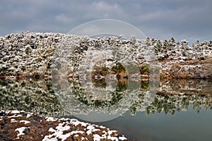 Esterel mountains under snow, france