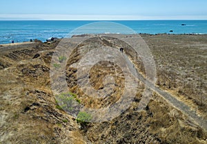 Estero Bluffs, Cayucos, California trail from the air