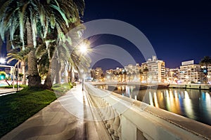 Estero River Promenade at night - Vina del Mar, Chile