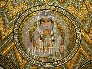 Esther, mosaic, Church of Hagia Maria Zion, Jerusalem