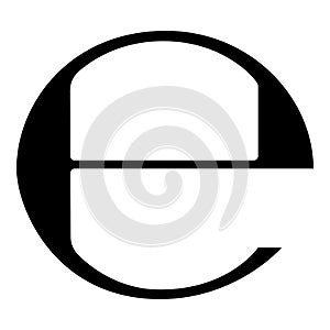 Estimated sign E mark symbol e icon black color illustration flat style simple image