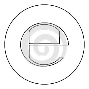 Estimated sign E mark symbol e icon black color in round circle