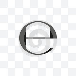 Estimated sign, E mark symbol. Vector illustration, flat design.