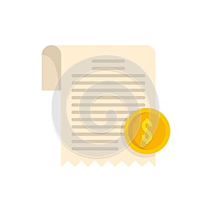 Estimator bill icon flat isolated vector