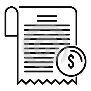 Estimator bill icon, outline style