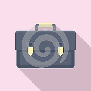 Estimator briefcase icon, flat style