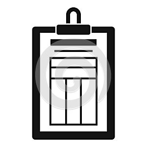 Estimator clipboard icon, simple style