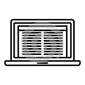 Estimator laptop icon, outline style