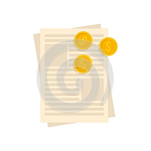 Estimator money paper icon flat isolated vector