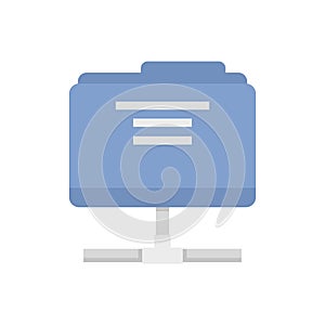 Estimator shared folder icon flat isolated vector