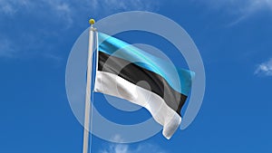 Estonia Flag Country 3D Rendering in Blue Sky Background