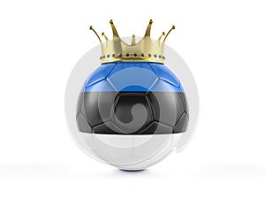 Estonia flag soccer ball with crown