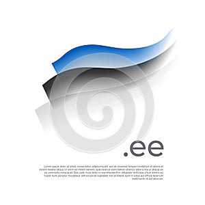 Estonia flag watercolor. Stripes colors of the estonian flag on a white background. Vector stylized design national poster with .