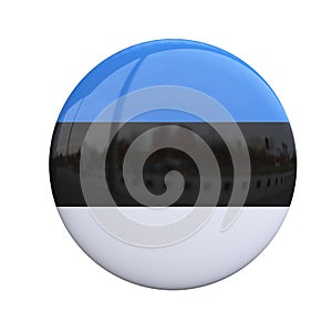 Estonia national flag badge, nationality pin 3d rendering