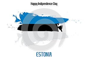 Estonia National Flag Grunge Brush Stroke Vecctor Design Flag of Estonia