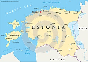 Estonia Political Map