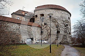Estonia. The Tower of Tolstaya Margarita in the Old Town of Tallinn. January 2, 2018