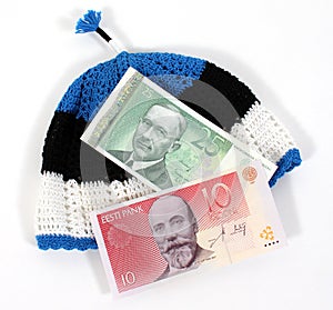 Estonian Currency on Estonian Hat