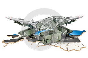 Estonian missile defence system concept, 3D rendering photo