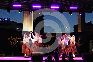 Estonian women dancers stage performance