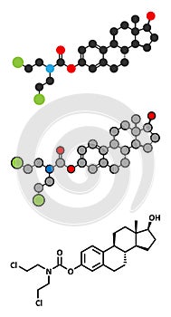 Estramustine prostate cancer chemotherapy drug molecule.