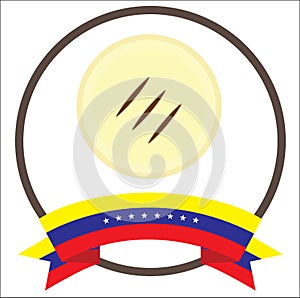 Arepa, venezuelan typical food with eight stars Venezuela flag photo