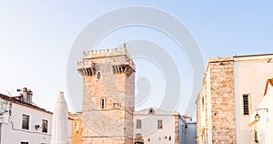 Estremoz Castle with Tres Coroas Three Crowns marble tower, Po