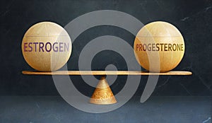 Estrogen and Progesterone in balance - a metaphor showing the importance of two aspects of life staying in equilibrium to create a