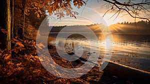 Estuary Autumn Splendor: Hotorealistic Shot On Canon Eos-1d X Mark Iii