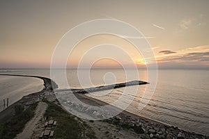 Estuary of the river Adige in the Adriatic in Italy