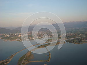 Estuary of river rhine in the Lake of Constance